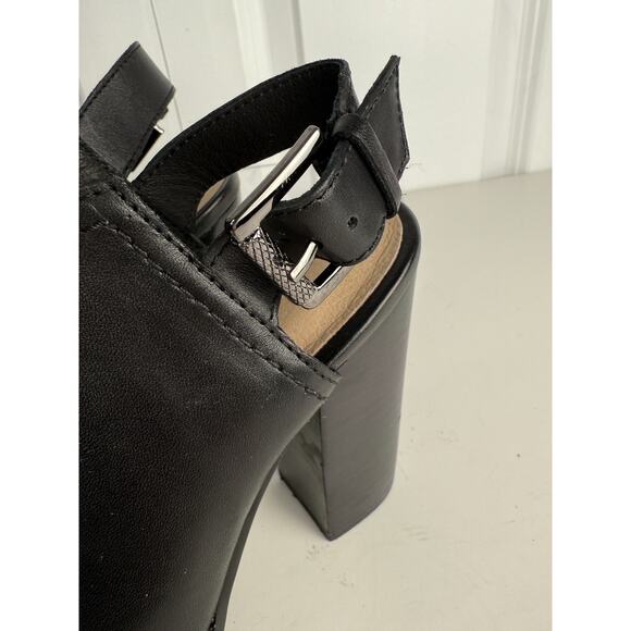 Halogen Black Leather Pointy Toe Slingback Booties/Mules 5 NWOB - Picture 7 of 8